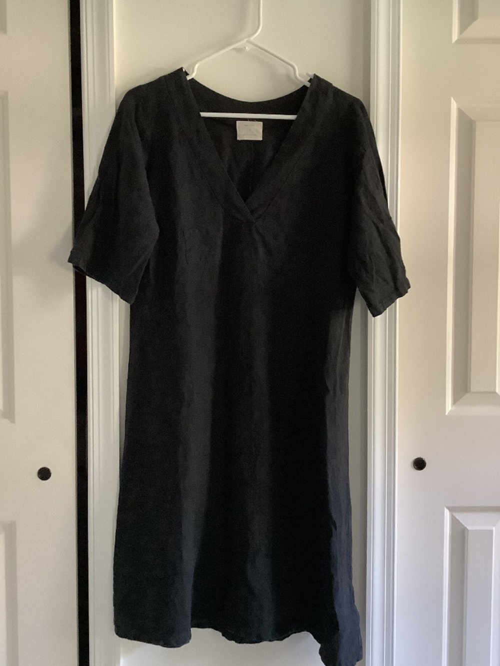 Jess Brown Piazza Dress in Black Linen